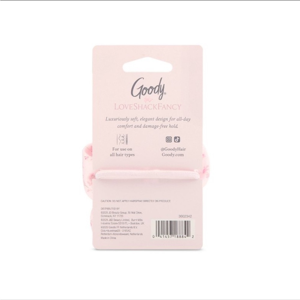 LoveShackFancy Floral Pink Hair Elastic 
- English Ivy - Pink - Picture 2 of 7